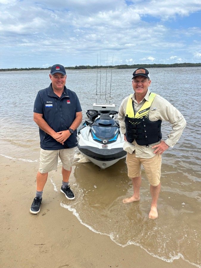 Rob shows us how to fish from a Jet Ski, effectively and safely.